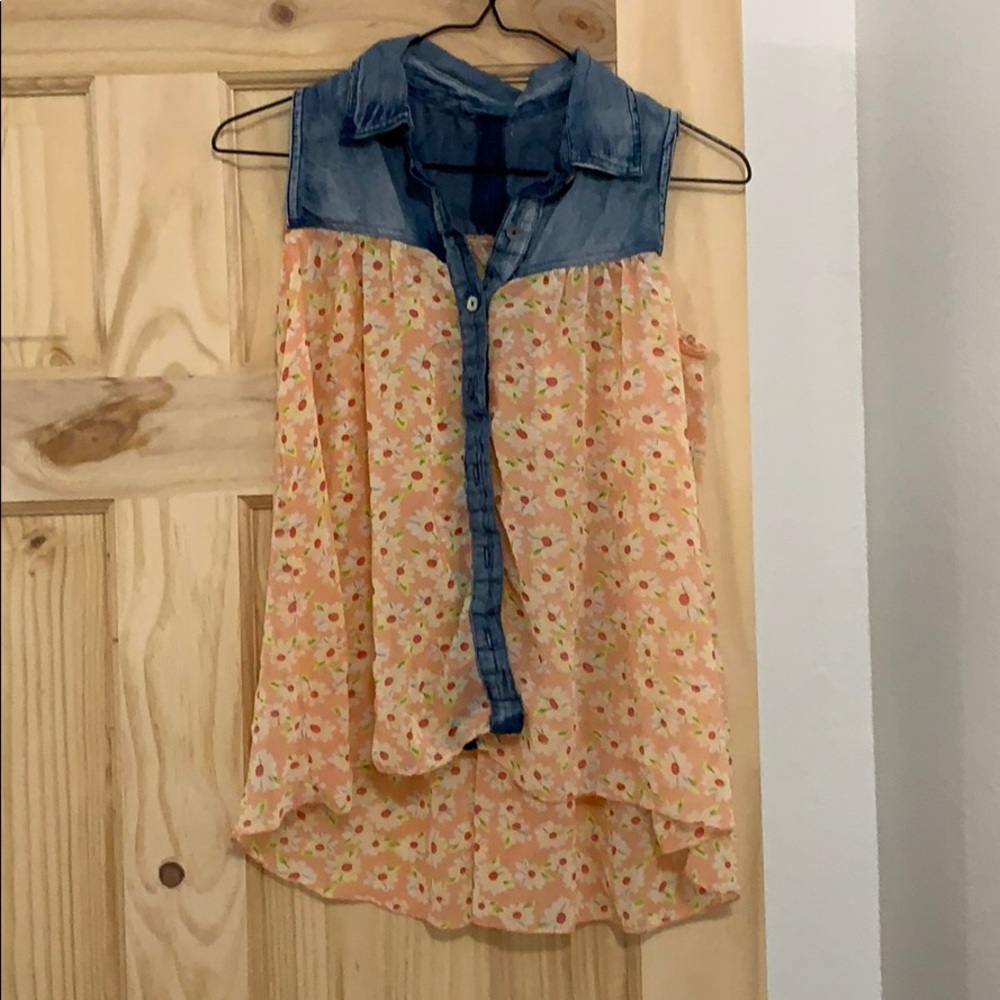 Sheer floral tank